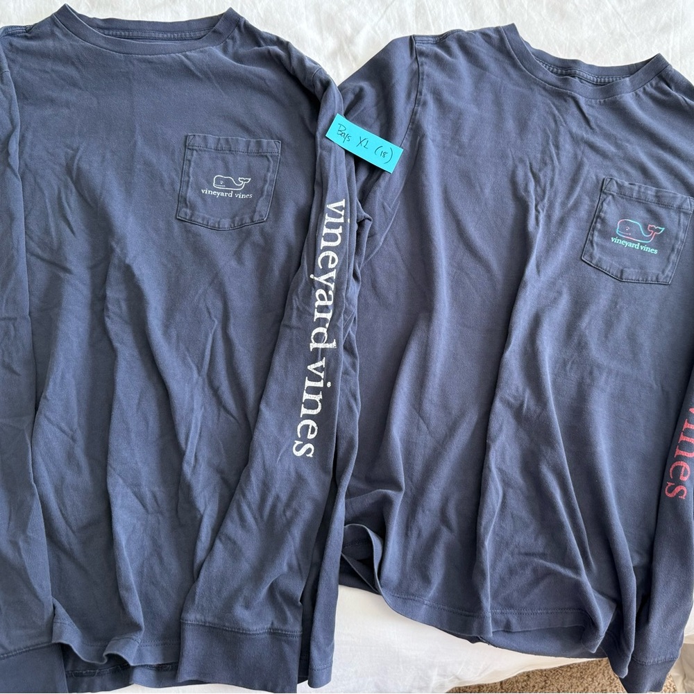 Vineyard Vines Men's Navy Long Sleeve Tees (both - lot)